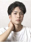 20代30代40代メンズビジネスツーブロックアッシュブラック