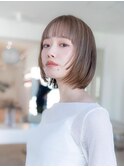 切りっぱなしボブ髪質改善ストレート顔周りレイヤーカット前髪