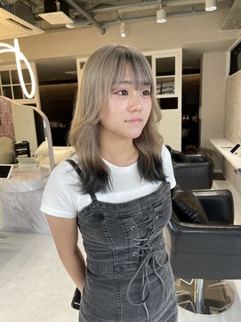 髪屋 紬 ミルクティーベージュ×裾カラー