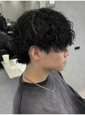 メンズマッシュウルフパーマツイストパーマスパイラルパーマ