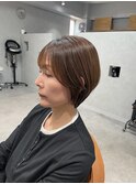 ショートカット/こっくりブラウン/艶感