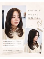 リアン 本厚木(LIAN) ミディアムレイヤー/ハッシュカット/オリーブカラー/韓国巻き
