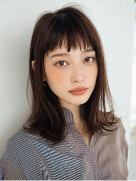 オンク 新宿(onk) 黒髪/グレーベージュ/レイヤーロング/前髪パーマ[新宿駅]