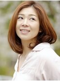 ツヤ髪オレンジュ美人のセミディ