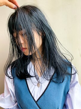 アルバム 銀座(ALBUM GINZA) ブルーブラック_セシルカットフリンジウェーブ_ba300412