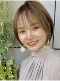 ショートボブ/耳掛け/マロンベージュ/20代30代40台