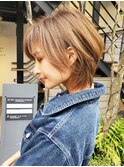 小顔 大人 ショートカット ウルフ 30代40代 レイヤー