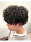 ツイストスパイラルパーマ 刈り上げマッシュ