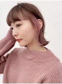 グレーベージュ_レイヤーロング_インナーカラーイヤリングカラー