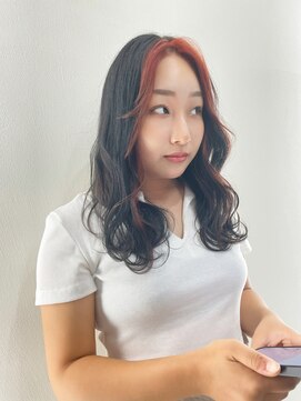 ジンクヘアーセカンド(ZiNK HAIR2nd) サーモンピンク×フェイスフレーミング