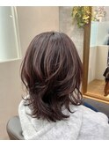 ピンクハイライトカラー×くびれヘア[新宿/ヘッドスパ/白髪染め]