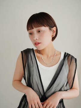 ムク 甲府(muku.) ミディアムヘア/斜めバング/グレージュカラー/甲府駅