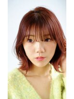 スリー スタンド(THREE STAND) ★切りっぱなしロブくびれ美髪ピンクカラー小顔似合わせカット