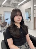 韓国風巻き 透明感カラー くすみグレージュ オルチャンレイヤー