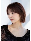 ソフトウルフ前髪ありベージュボブ 外はね【AIN.表参道】川原