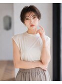 ハンサムショート×シースルーバング×耳掛け
