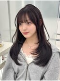 透明感カラー髪質改善ダブルカラー韓国レイヤーカット前髪顔周り