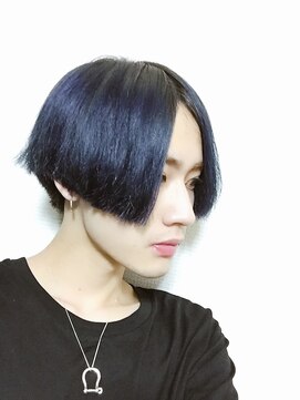 シン(syn) 切りっぱなしネイビーヘアスマートマッシュ