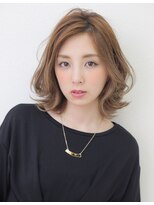 アフロートpd+ KOBE(AFLOATpd+)&nbsp;【神戸三宮】外ハネ　小顔　ベージュカラー　ミディアム