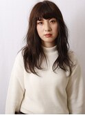毛先パーマ オフィスヘア 小顔ヘア デザインカラー