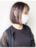 【morio原宿】ボブ　アイスブルー　フェード女子　刈り上げ女子