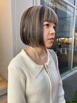 カフ(CAF) CAF松本【シンプルおしゃれボブ×コントラストハイライト】