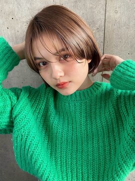 マルツ 銀座(maltu) 髪質改善カラー艶髪ボブベージュカラーことりベージュ銀座東京