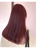 ボルドーカラーブリーチなしダブルカラーカシスカラー暖色カラー