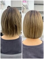 ビューブルー 亀戸錦糸町(VIEW BLUE)&nbsp;美髪シアーカラーピンクブラウンショートカット切りっぱなしボブ