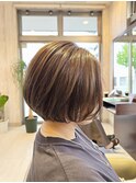 ワンカールショートボブ 寒色ベージュ 20代 30代 40代 仙台