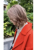 ダブルカラーブルーベージュカラーケアブリーチハイトーンカラー