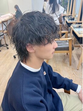 ネオリーブ クーロ メゾン 横浜(Neolive curro Maison) ボブウルフ　スパイラル×ウルフパーマ[メンズ]