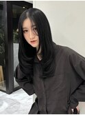 12720艶髪グレージュ髪質改善アッシュブラック韓国ストレート