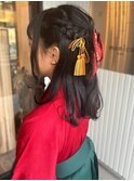 ハーフアップ 卒業式ヘア ヘアセット ヘアアレンジ 編みこみ
