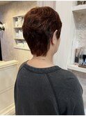 福山美容室carry イルミナカラーレッドオレンジハンサムショート
