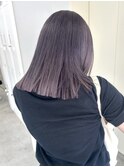 ミディアム ハイトーン ブリーチ パープル 切りっぱなし 10代