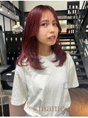 Dicency(マオ)ワインレッドカラー×レイヤーカット
