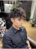 メンズカット　メンズパーマ　サイドパート　センターパート