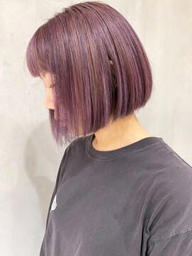 アルバム 渋谷パルコ(ALBUM) パープルボブ_ハイライトカラーセミウェットウェーブ_ba294093
