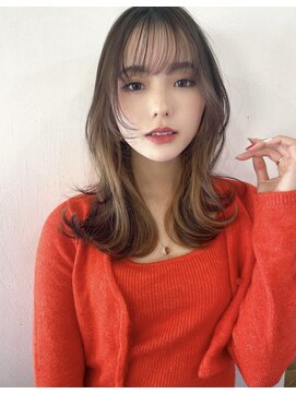 リコバイアフロート(riko by afloat) 韓国風ヘア/シースルー前髪/イヤリングカラー/くびれヘア
