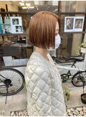 ぱつっとボブ ミニボブ ベージュカラー ハイトーンボブ