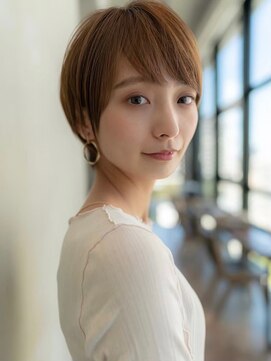 イオ 本厚木(io) 20代30代大人かわいい丸みショートベージュカラー前髪