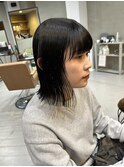 ボブ ラインボブ 黒髪ボブ バッサリカットぱつっとボブ/山中
