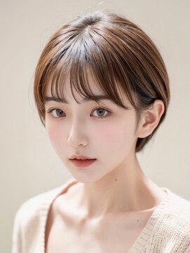 ノイズオオサカ 梅田店(NOISM OSAKA) 大人可愛い20代30代40代小顔ワンサイドショートボブ丸み前下がり