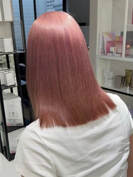 ベレーザ 渋谷(BELEZA) 10426秋色ピンクヘアーシャギーボブ韓国ピンクグレープフルーツ