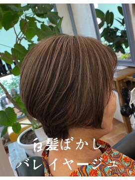 ラッフィスリール(Raffee Sourire) バレヤージュ風白髪ぼかしデザインカラー