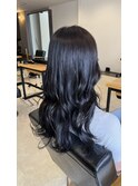 ブルーブラック×艶ロングウェーブ