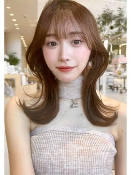 ミンクス 銀座店(MINX) 【MINX】くびれヘアアプリコットオレンジハイライトカラー_銀座