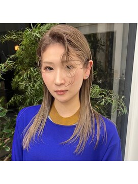 ワク 藤沢店(waku) ブリーチ ブラウンベージュ バレイヤージュ