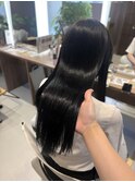 透ける暗髪/ブルーブラック×髪質改善トリートメント